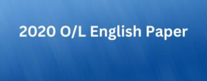 Read more about the article 2020 O/L English Paper