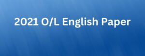 Read more about the article 2021 O/L English Paper