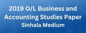 2019 O/L Business and Accounting Studies Sinhala Medium