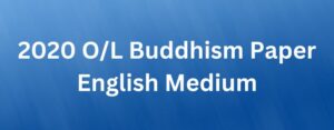 2020 O/L Buddhism Paper English Medium