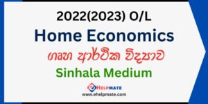 Read more about the article 2022(2023) O/L Home Economics Paper in Sinhala Medium