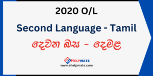 Read more about the article 2020 O/L Second Language – Tamil Past Paper