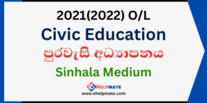 Read more about the article 2021(2022) O/L Civic Education Past Paper in Sinhala Medium